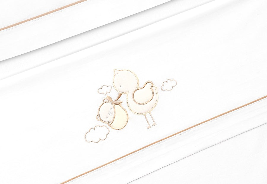 INTERBABY - Sábana Algodón+Chupetero Cigüeña-Oso 03338-15 Cuna