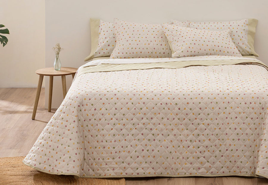 Couette boutis réversible cousue BURRITO BLANCO à pois 182-16 multi