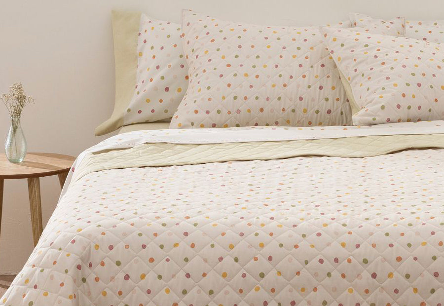 Couette boutis réversible cousue BURRITO BLANCO à pois 182-16 multi