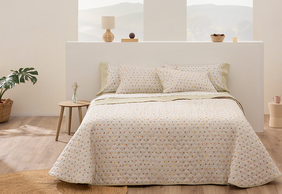 Couette boutis réversible cousue BURRITO BLANCO à pois 182-16 multi