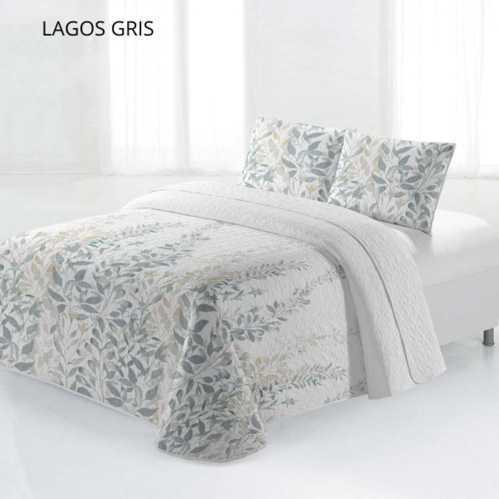 Colcha Bouti Cosida Reversible CLARA VIDAL Lagos gris
