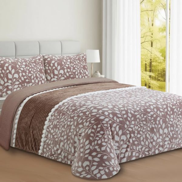 Edredón conforter sherpa estampado con borreguito 650gr ICEBERG Dmateo color beige