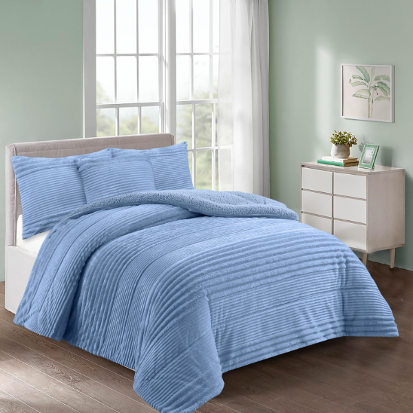 Edredón sherpa color azul INVERNALIA dMateo 650 gr