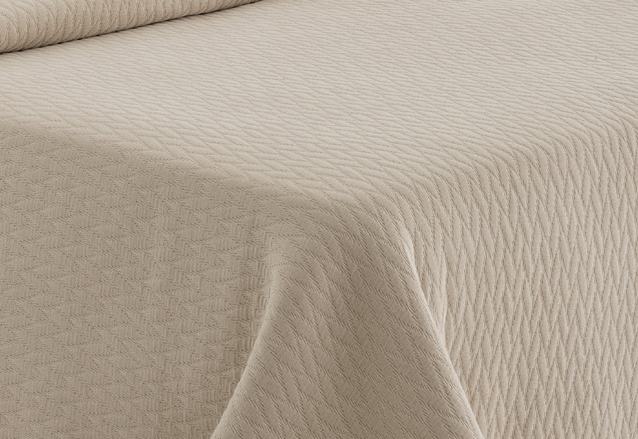 Couette en coton jacquard zigzag écru
