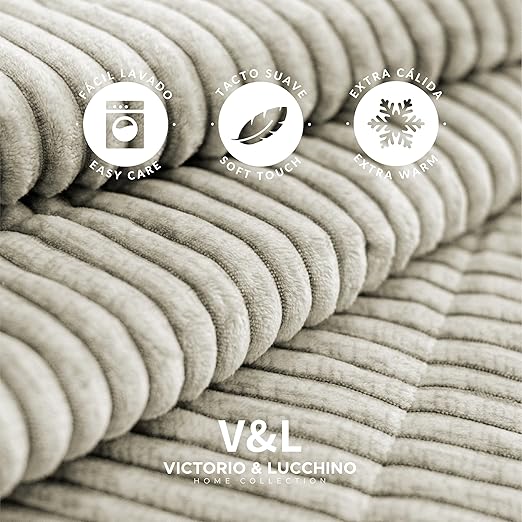 Comforter Jaspeado con Reverso de Borreguito – 650 g/m² Incluye Funda(s) de Cojín modelo ANAYA de Victorio&Lucchino en color camel