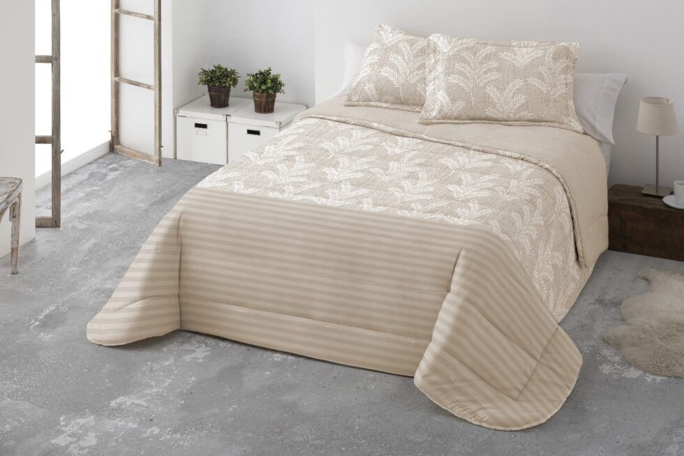 Edredón sherpa estampado CERVO color beige de Miracle Home 600 gramos
