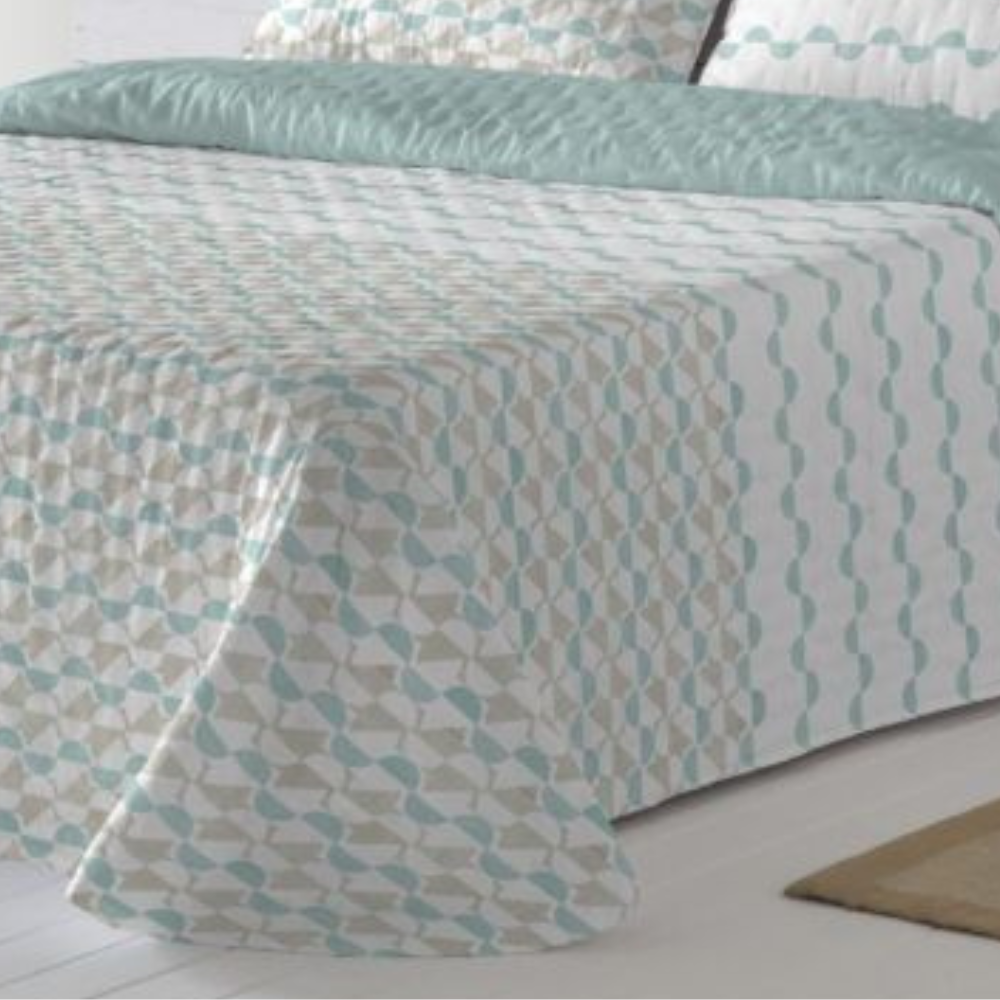 Colcha aguamarina Aitana de Ankeli