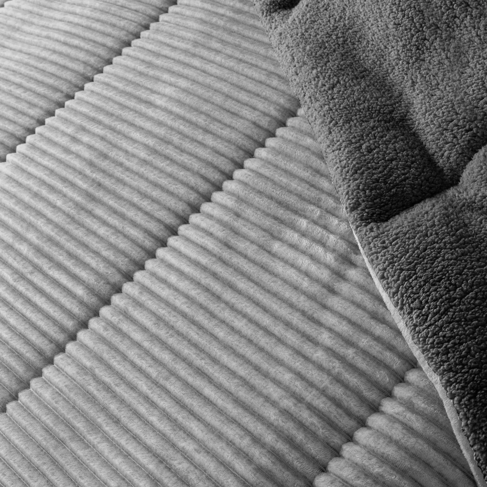 Edredón gris sherpa/borreguito jaspeado rayas - Lines Melange de MANTEROL