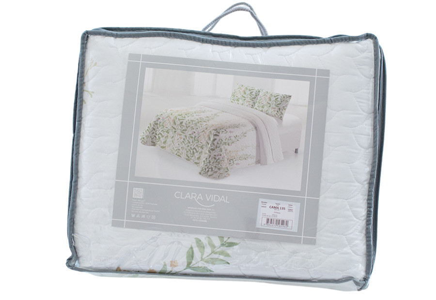 Colcha Bouti Cosida Reversible CLARA VIDAL Lagos verde