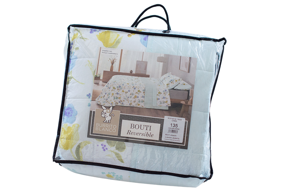 Colcha Bouti Cosida Reversible BURRITO BLANCO Furgo 140-04 verde