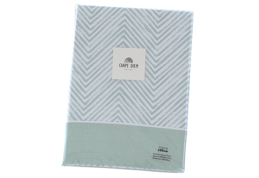 Juego Sábana 30/27 Estampada CARPE DIEM Etnic Beige-Verde