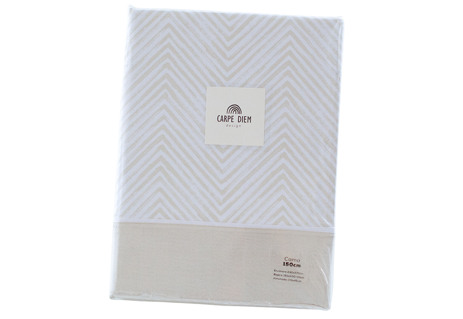Juego Sábana 30/27 Estampada CARPE DIEM Etnic Beige-Verde