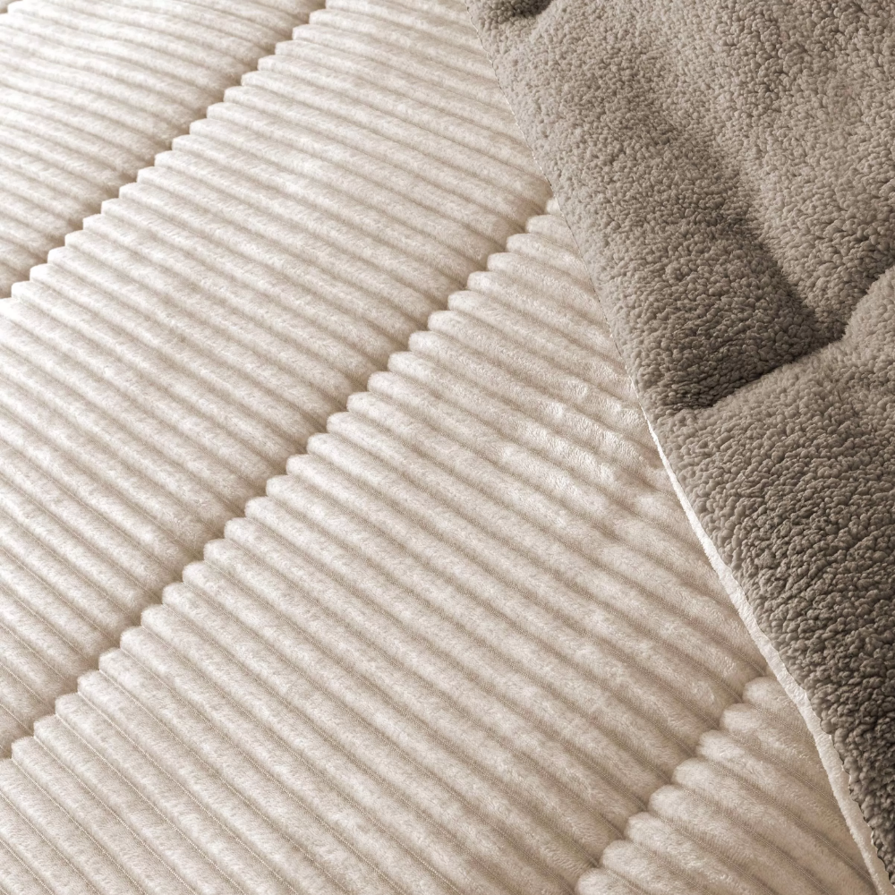 Edredón beige sherpa/borreguito jaspeado rayas - Lines Melange