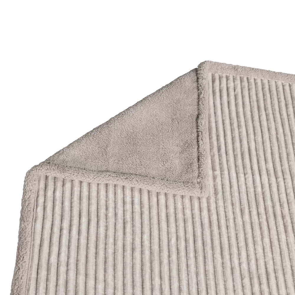 Manta plaid sofá borreguito rayas beige - Lines