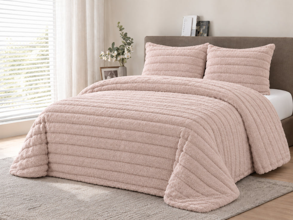 Edredón sherpa modelo SENA de Catotex color nude 730gr