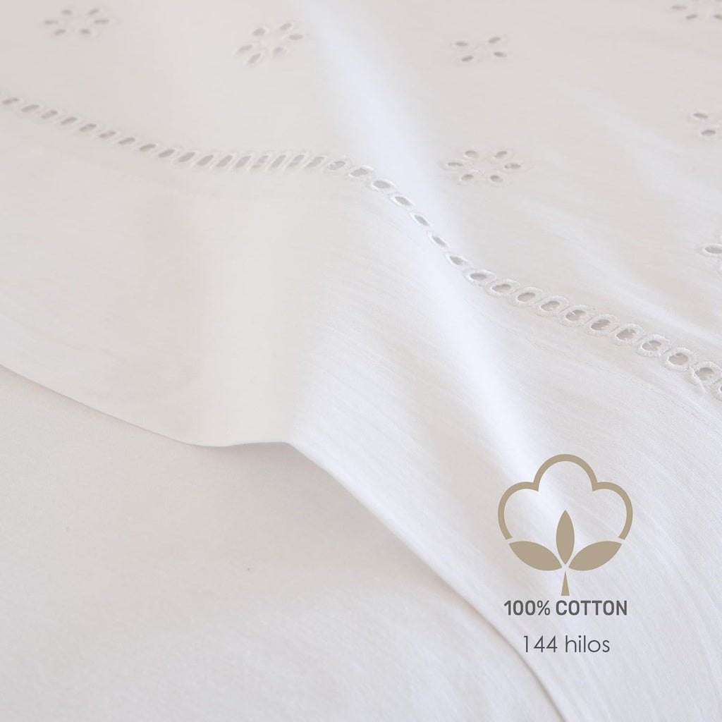 Sábanas blancas 100% Algodón Carola de FUN DECO