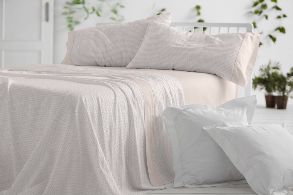 Ensemble de draps 541 Burrito Blanco aux couleurs pierre, sable et aquarelle
