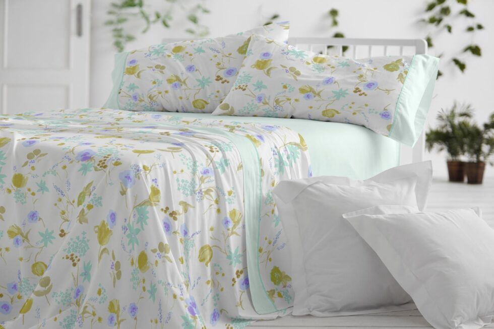 Ensemble de draps Burrito Blanco, taille 140, en vert et pêche