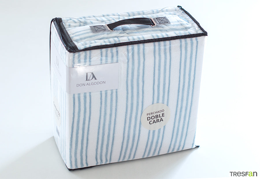 VENTA FLASH Sábana Coralina 220gr DON ALGODON Doble Cara Adriel azul