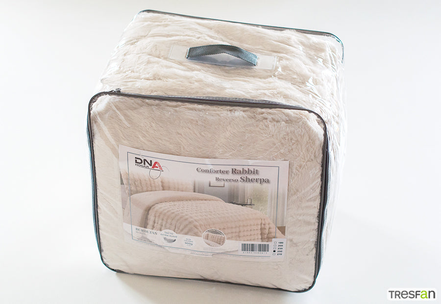 Edredón Conforter Rabbit Reverso Sherpa DN Burbujas color marfil 900 gramos