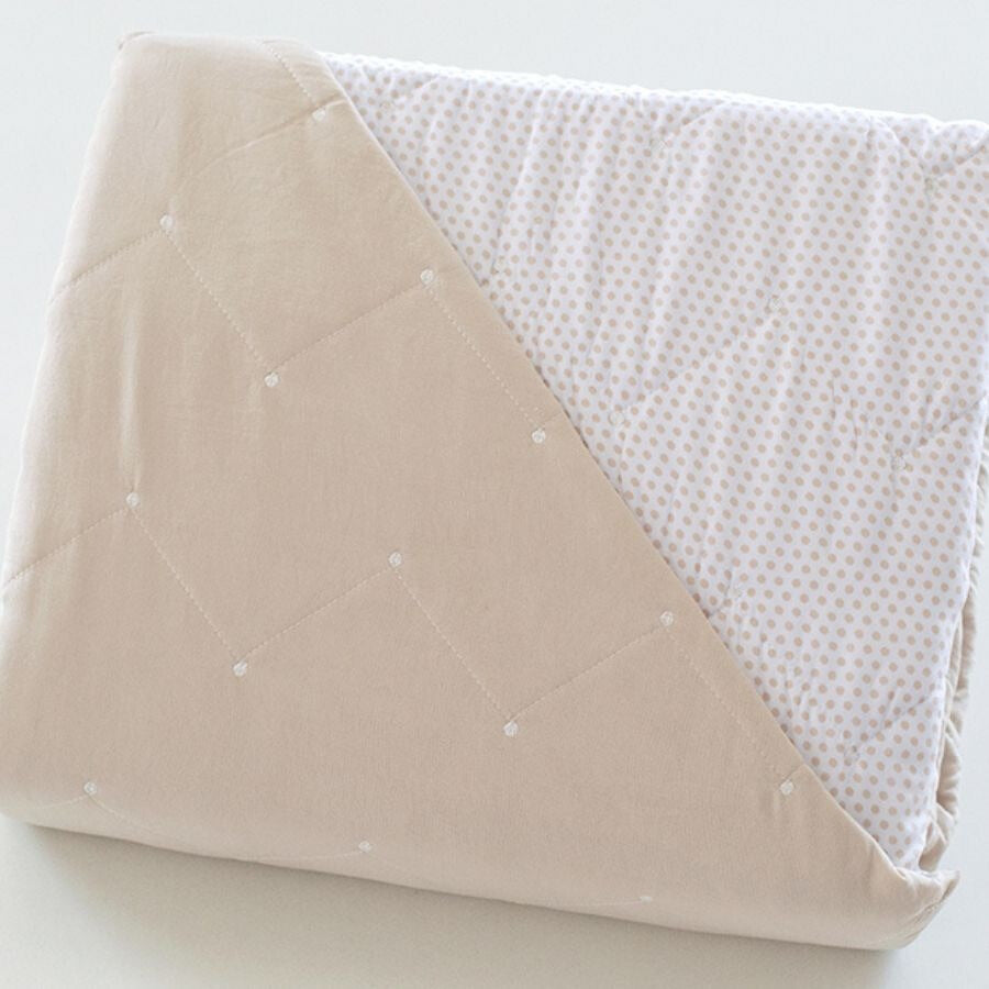 Colcha Bouti Reversible Bordada PLATINIUM Suave bicolor beige