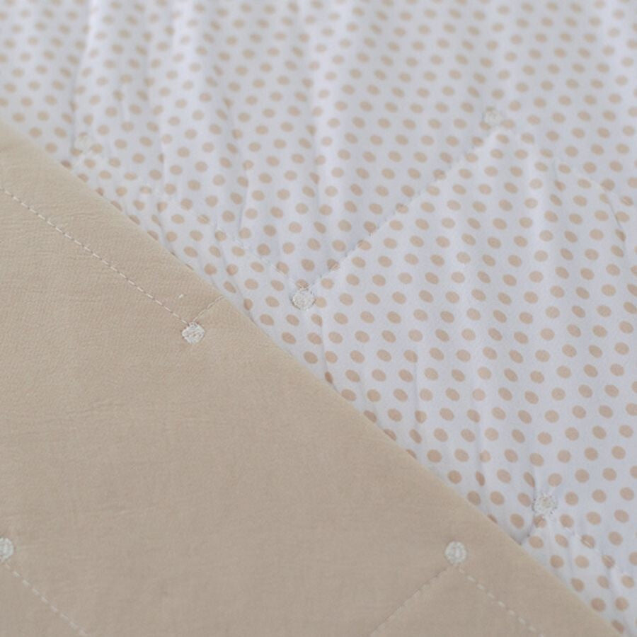 Colcha Bouti Reversible Bordada PLATINIUM Suave bicolor beige