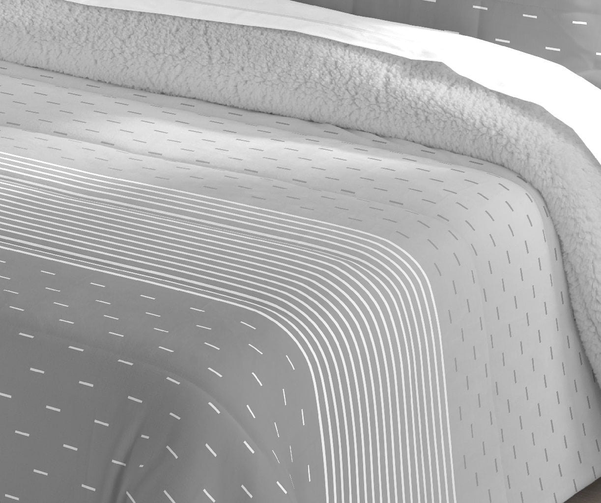 Edredón comforter sherpa Modelo DRAKO Catotex color gris