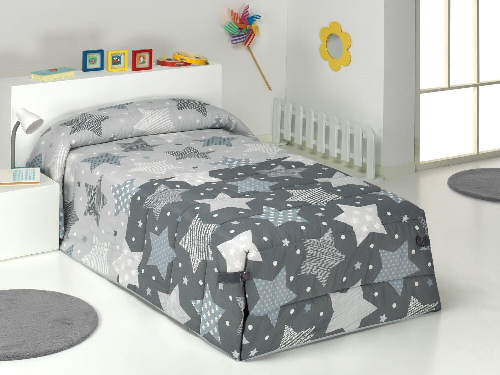 Couette grise à étoiles