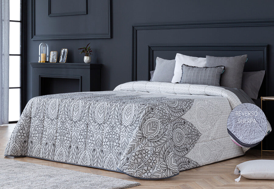 Couette Sherpa Baza en gris par Paula Confections
