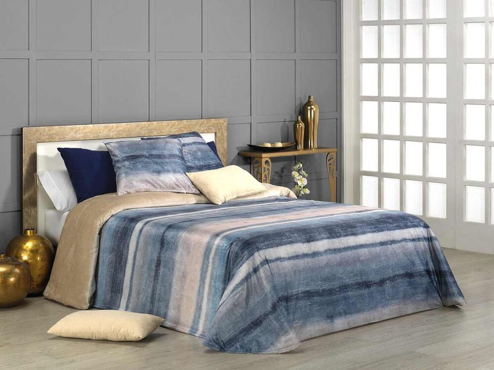 Couette Varmo en velours de soie bleu CAÑETE