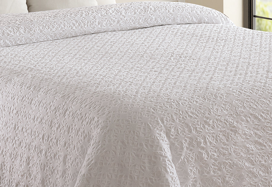 Colcha Jacquard Algodón Stone Wash Volante ENCANTO
