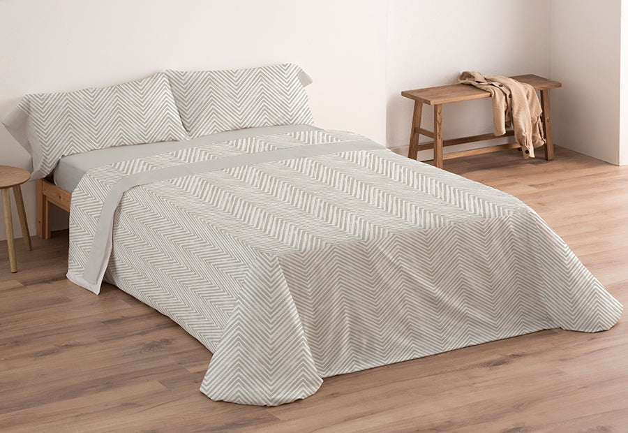 Juego Sábana 30/27 Estampada CARPE DIEM Etnic Beige-Verde