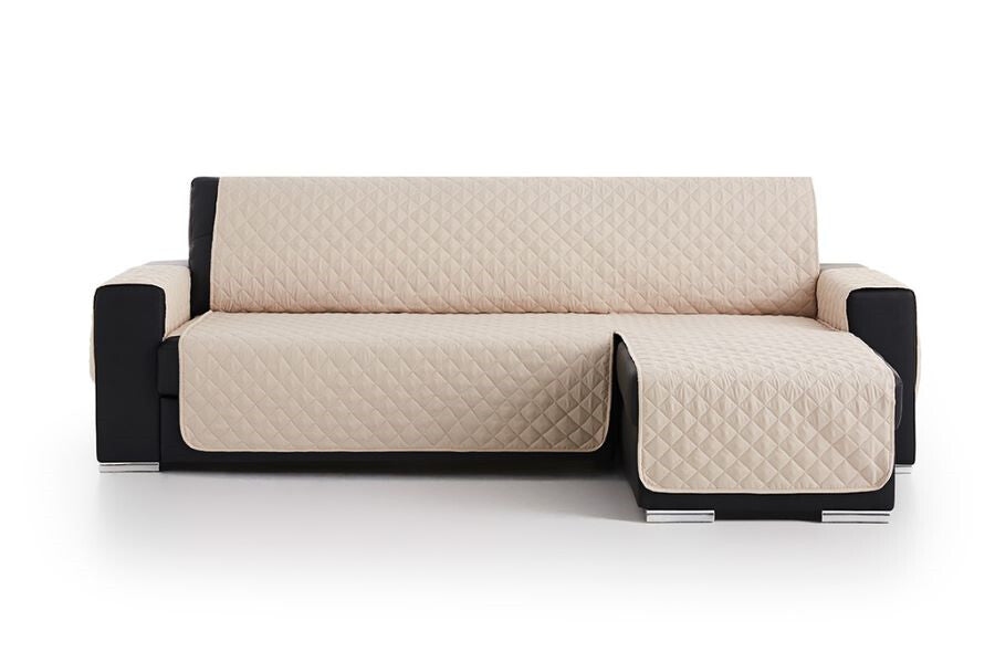 Housse de canapé méridienne rembourrée beige BELMARTI