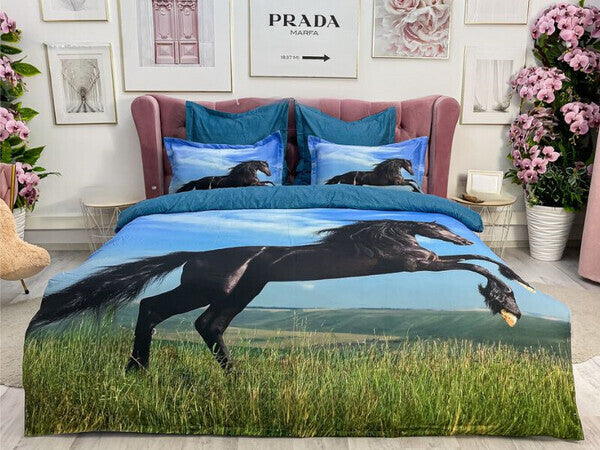 Housse de couette Cheval Noir