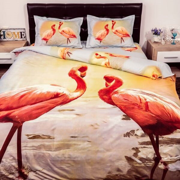 Housse de couette imprimée 3D Flamingo
