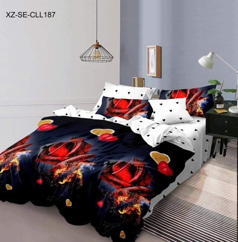 Finet Housse de Couette Roses 4 Pièces