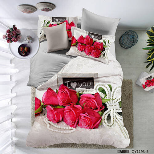 Housse de couette en popeline Je t'aime