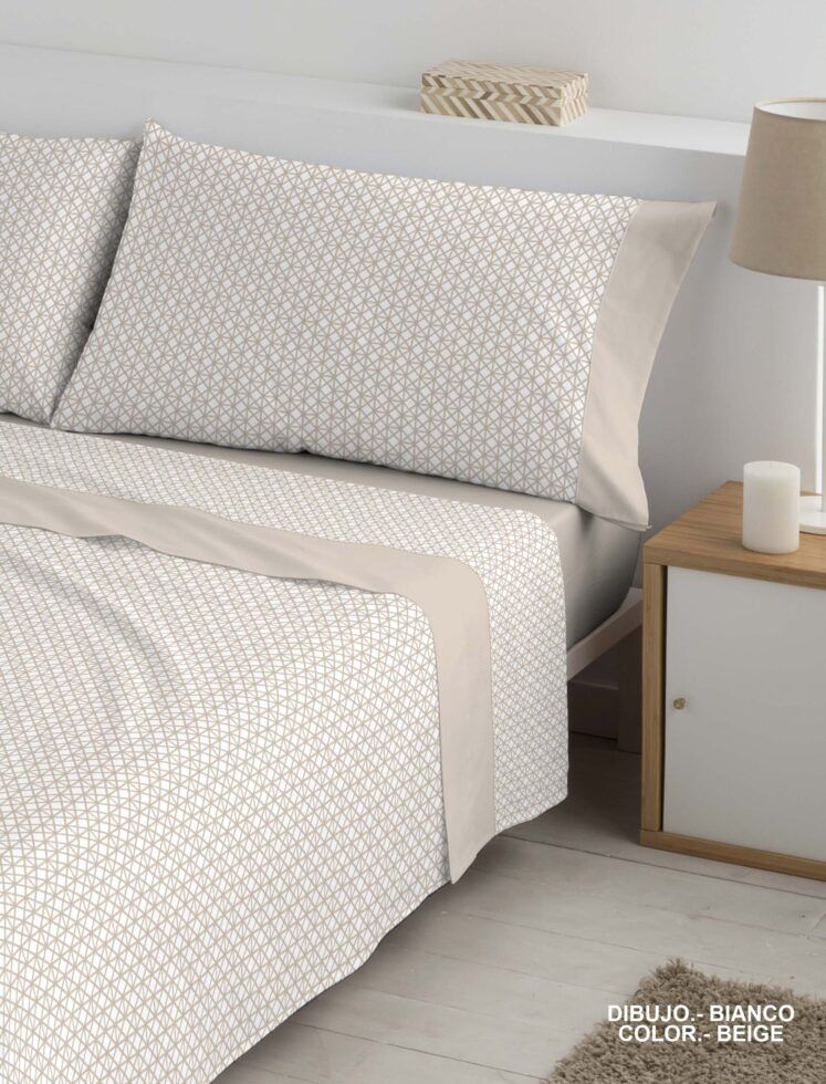 Parure de draps en tissu 241 Blanc/Gris BURRITO BLANCO
