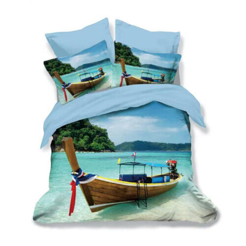 Parure de lit 6 pièces motif bateau 3D