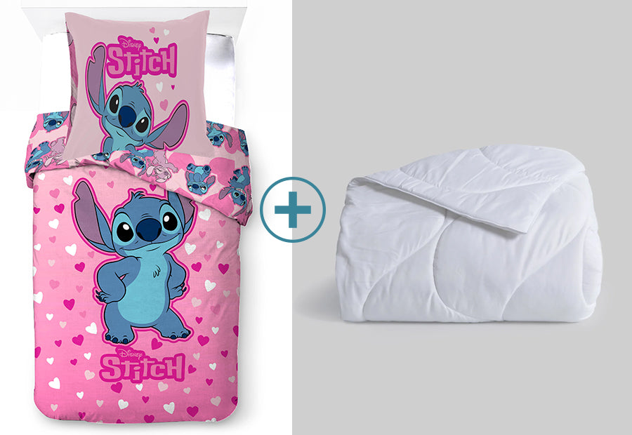 Pack Funda Nórdica+Relleno Nórdico LICENCIA Lilo & Stitch rosa