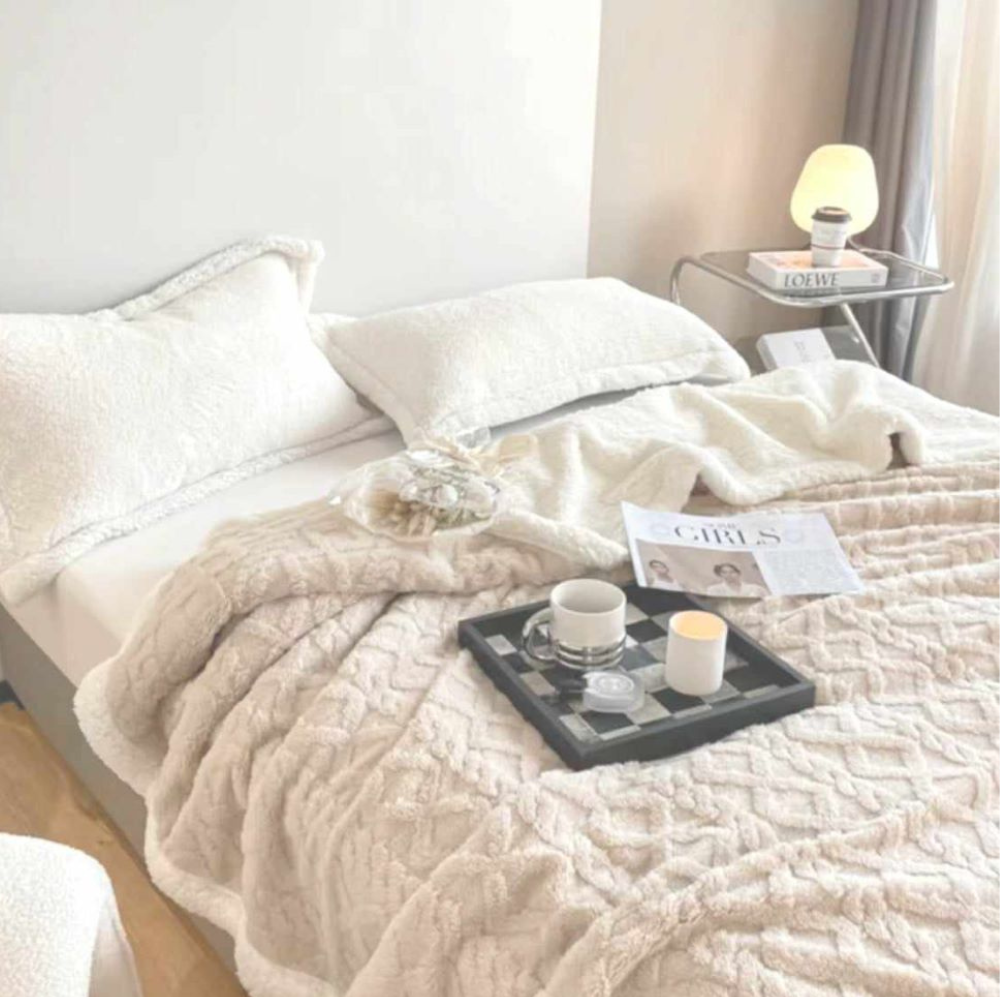 Manta Sedalina/Sherpa Borreguito color crema