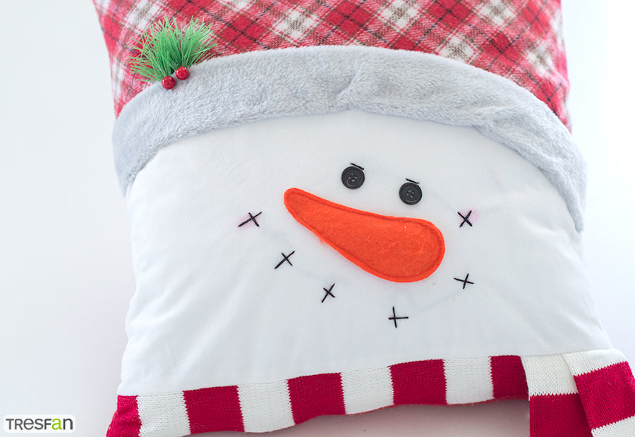 Funda Cojín 45x45 Navidad MC Formas Muñeco Nieve cara