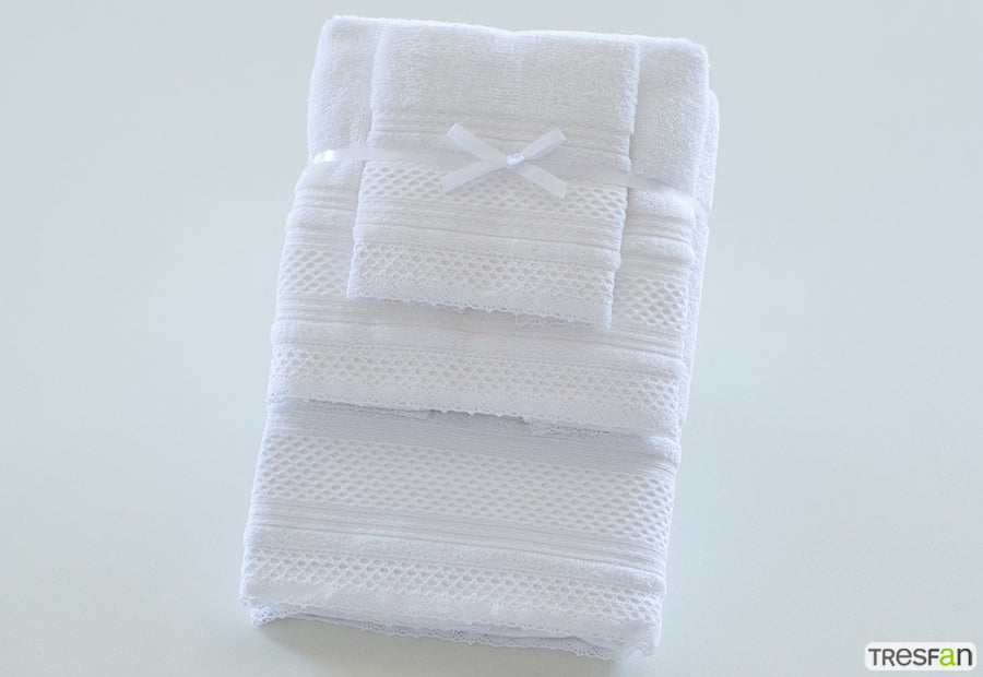 Ensemble de serviettes 3 pièces PT Jacquard Coton Nest Lace