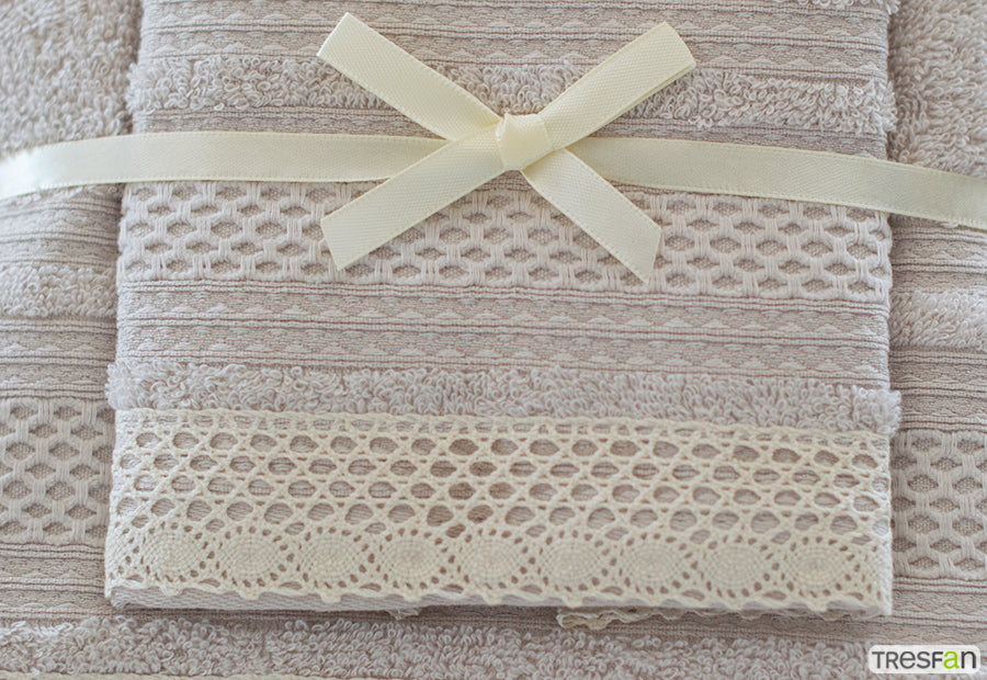 Ensemble de serviettes 3 pièces PT Jacquard Coton Nest Lace