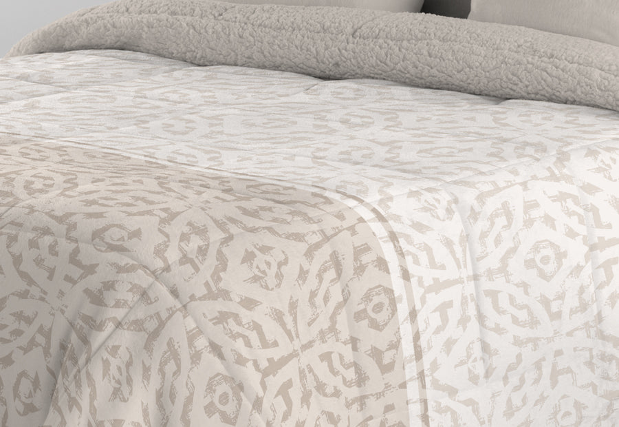 Edredón Comforter Sedalina Estampada+Sherpa POLO POLO Pat beige