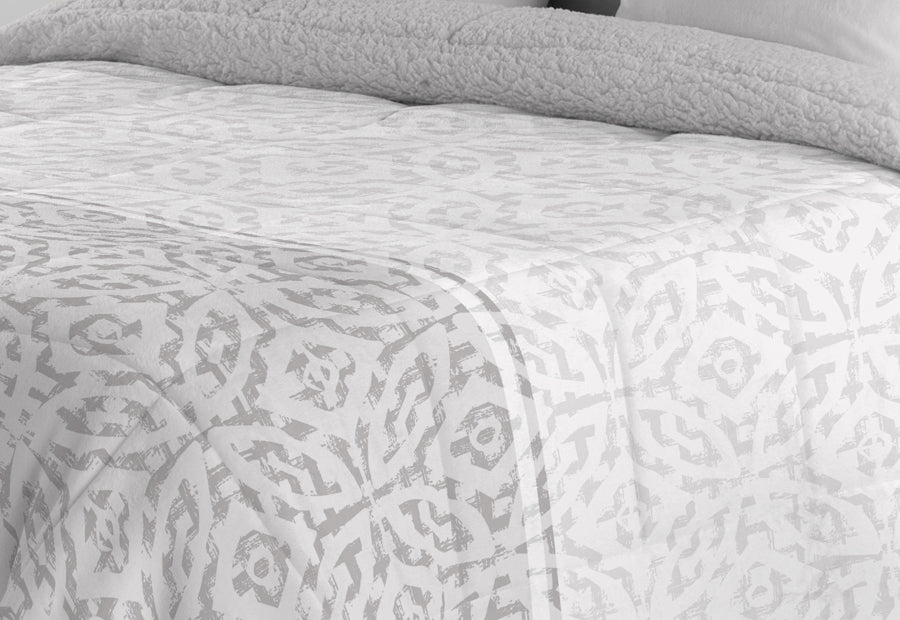 Edredón Comforter Sedalina Estampada+Sherpa POLO POLO Pat gris