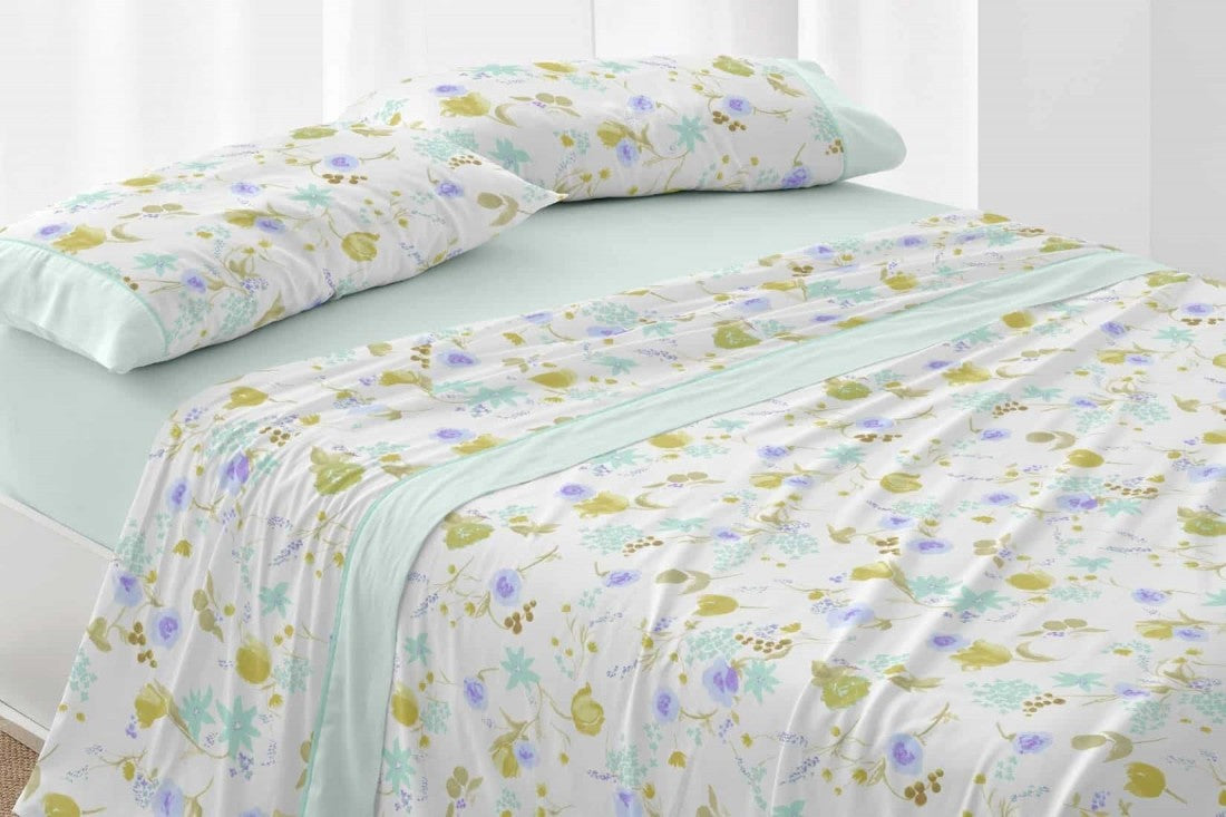 Ensemble de draps Burrito Blanco, taille 140, en vert et pêche