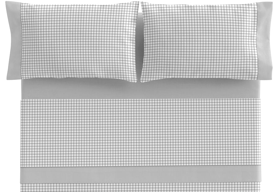 CLARA VIDAL Parure de draps Siero Vichy gris