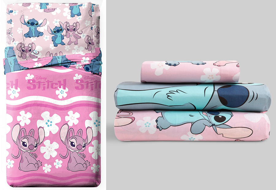 Juego Sábana  3 Piezas DISNEY Licencia STITCH rosa