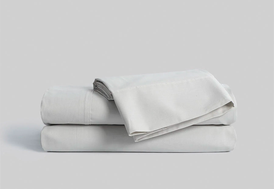 Draps unis 100% coton KARAMELO VIP COTTON / Blanc, beige, gris et bleu